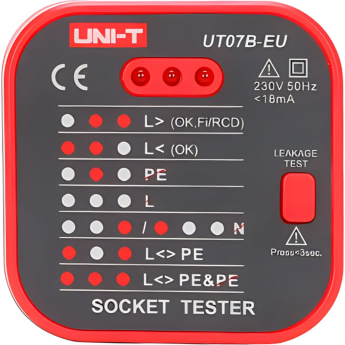 Тестер розеток UNI-T UT07B-EU Тестер розеток UNI-T UT07B-EU